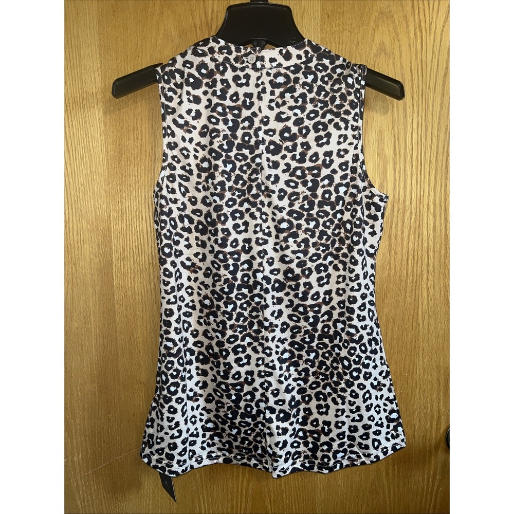 Micoson Sleeveless Leopard Print Top Tank Size Small NEW Business Casual Fashion - Picture 3 of 6
